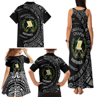 Guatemala National Emblem Family Matching Tank Maxi Dress and Hawaiian Shirt with Mayan Pattern and Orgullo Chapin Quote Design - Wonder Print Shop
