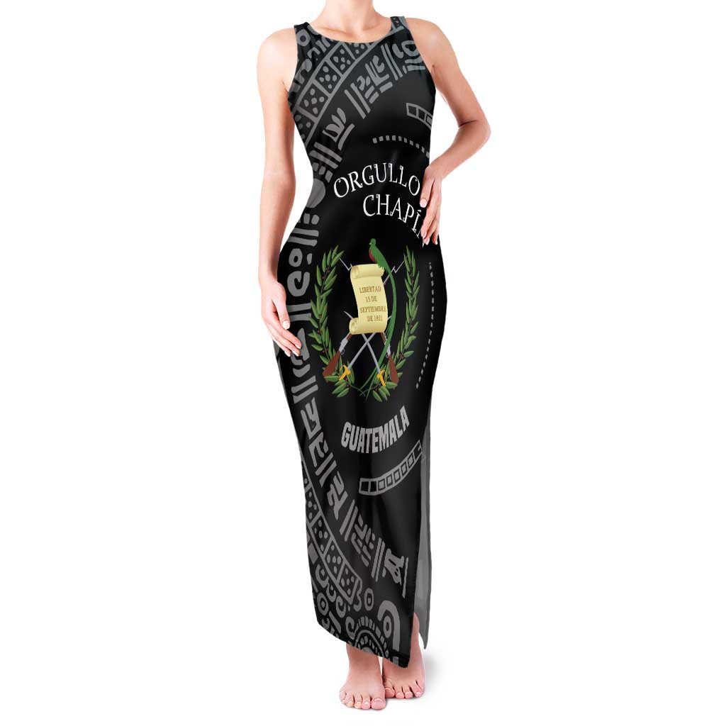 Guatemala National Emblem Family Matching Tank Maxi Dress and Hawaiian Shirt with Mayan Pattern and Orgullo Chapin Quote Design - Wonder Print Shop