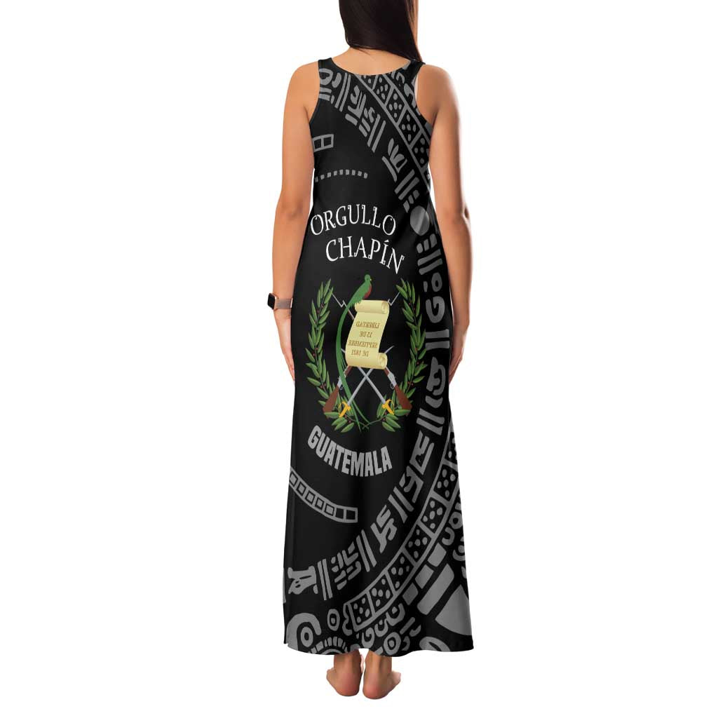 Guatemala National Emblem Family Matching Tank Maxi Dress and Hawaiian Shirt with Mayan Pattern and Orgullo Chapin Quote Design - Wonder Print Shop