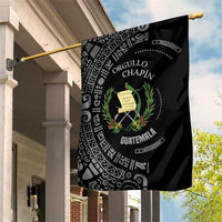 Guatemala National Emblem Garden Flag with Mayan Pattern and Orgullo Chapin Quote Design - Wonder Print Shop