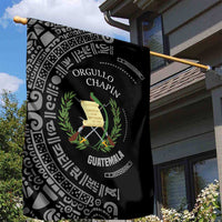Guatemala National Emblem Garden Flag with Mayan Pattern and Orgullo Chapin Quote Design - Wonder Print Shop