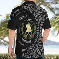 Guatemala National Emblem Hawaiian Shirt with Mayan Pattern and Orgullo Chapin Quote Design - Wonder Print Shop