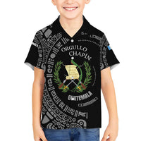 Guatemala National Emblem Hawaiian Shirt with Mayan Pattern and Orgullo Chapin Quote Design - Wonder Print Shop
