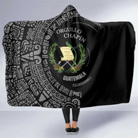 Guatemala National Emblem Hooded Blanket with Mayan Pattern and Orgullo Chapin Quote Design - Wonder Print Shop