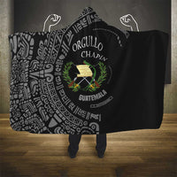 Guatemala National Emblem Hooded Blanket with Mayan Pattern and Orgullo Chapin Quote Design - Wonder Print Shop