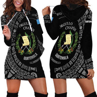 Guatemala National Emblem Hoodie Dress with Mayan Pattern and Orgullo Chapin Quote Design - Wonder Print Shop