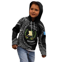 Guatemala National Emblem Kid Hoodie with Mayan Pattern and Orgullo Chapin Quote Design - Wonder Print Shop