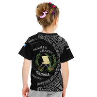 Guatemala National Emblem Kid T Shirt with Mayan Pattern and Orgullo Chapin Quote Design - Wonder Print Shop