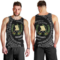 Guatemala National Emblem Men Tank Top with Mayan Pattern and Orgullo Chapin Quote Design - Wonder Print Shop