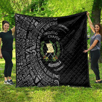 Guatemala National Emblem Quilt with Mayan Pattern and Orgullo Chapin Quote Design - Wonder Print Shop