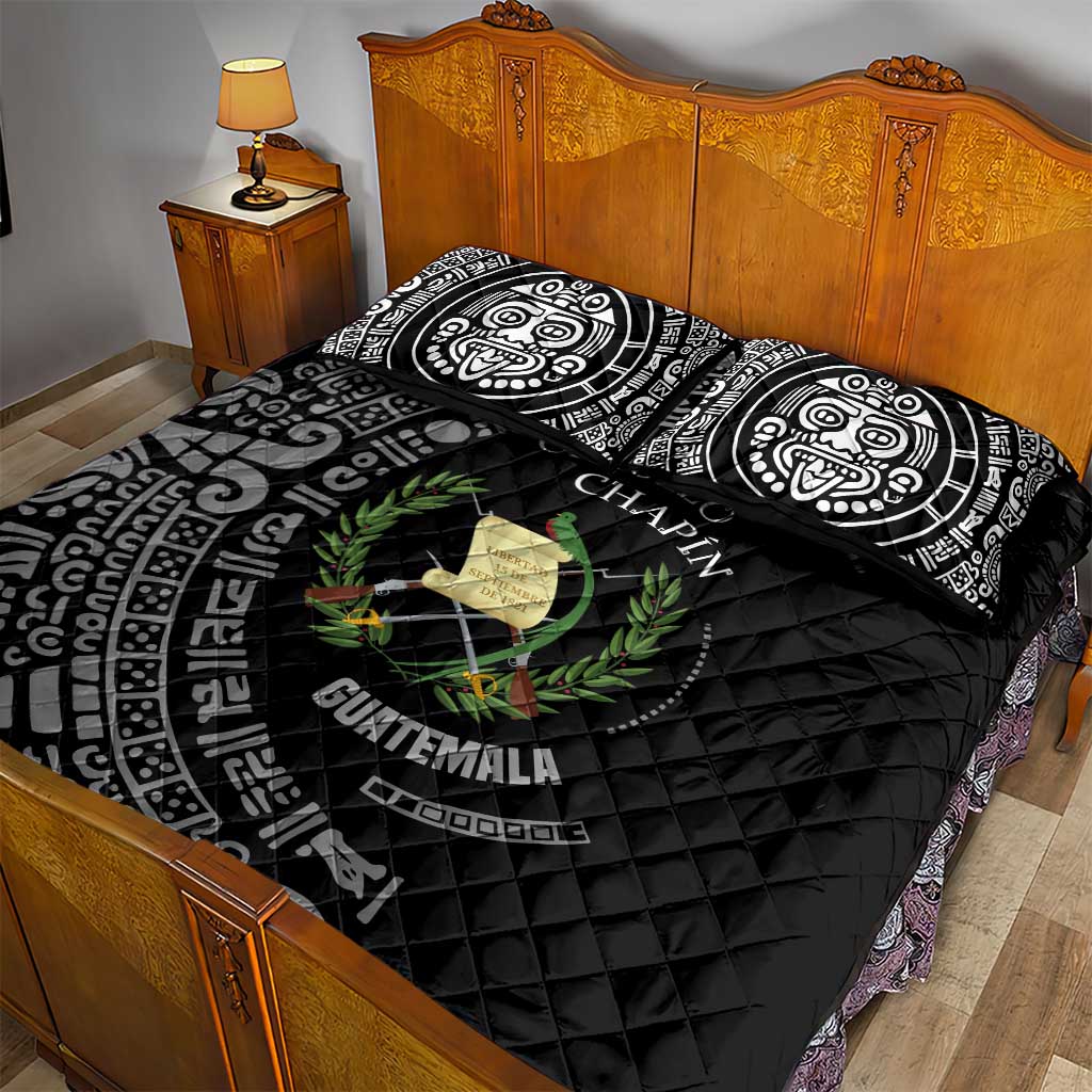 Guatemala National Emblem Quilt Bed Set with Mayan Pattern and Orgullo Chapin Quote Design - Wonder Print Shop