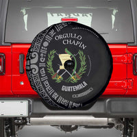 Guatemala National Emblem Spare Tire Cover with Mayan Pattern and Orgullo Chapin Quote Design - Wonder Print Shop