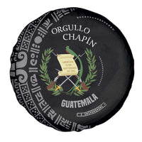 Guatemala National Emblem Spare Tire Cover with Mayan Pattern and Orgullo Chapin Quote Design - Wonder Print Shop