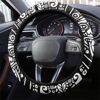 Guatemala National Emblem Steering Wheel Cover with Mayan Pattern and Orgullo Chapin Quote Design - Wonder Print Shop
