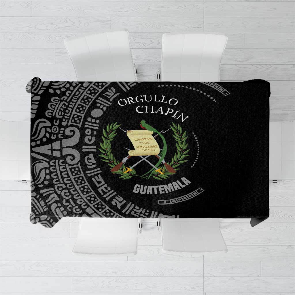 Guatemala National Emblem Tablecloth with Mayan Pattern and Orgullo Chapin Quote Design - Wonder Print Shop