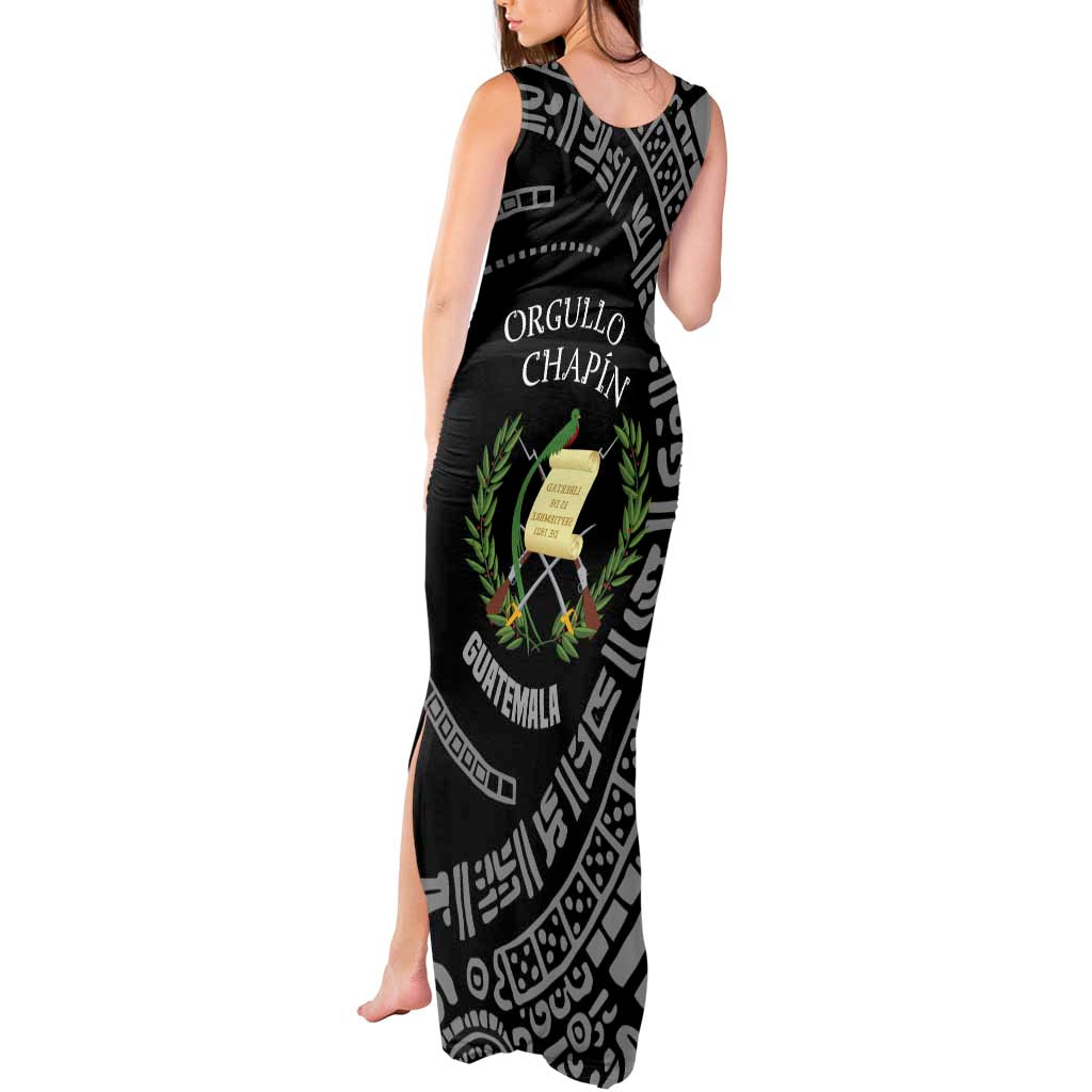 Guatemala National Emblem Tank Maxi Dress with Mayan Pattern and Orgullo Chapin Quote Design - Wonder Print Shop