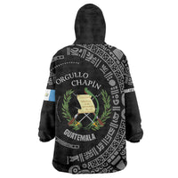 Guatemala National Emblem Wearable Blanket Hoodie with Mayan Pattern and Orgullo Chapin Quote Design - Wonder Print Shop
