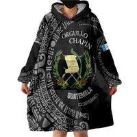 Guatemala National Emblem Wearable Blanket Hoodie with Mayan Pattern and Orgullo Chapin Quote Design - Wonder Print Shop