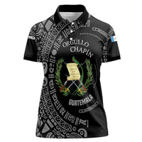 Guatemala National Emblem Women Polo Shirt with Mayan Pattern and Orgullo Chapin Quote Design - Wonder Print Shop