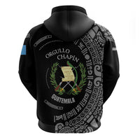 Guatemala National Emblem Zip Hoodie with Mayan Pattern and Orgullo Chapin Quote Design - Wonder Print Shop