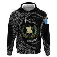 Guatemala National Emblem Zip Hoodie with Mayan Pattern and Orgullo Chapin Quote Design - Wonder Print Shop