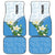 Guatemala White Monja Blanca Flower Car Mats with Blue Flag Theme and Floral Pattern Design - Wonder Print Shop