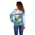 Guatemala White Monja Blanca Flower Off Shoulder Sweater with Blue Flag Theme and Floral Pattern Design - Wonder Print Shop