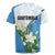 Guatemala White Monja Blanca Flower Rugby Jersey with Blue Flag Theme and Floral Pattern Design - Wonder Print Shop