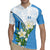Guatemala White Monja Blanca Flower Rugby Jersey with Blue Flag Theme and Floral Pattern Design - Wonder Print Shop