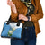 Guatemala White Monja Blanca Flower Shoulder Handbag with Blue Flag Theme and Floral Pattern Design - Wonder Print Shop