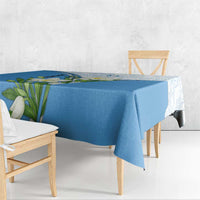Guatemala White Monja Blanca Flower Tablecloth with Blue Flag Theme and Floral Pattern Design - Wonder Print Shop