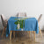 Guatemala White Monja Blanca Flower Tablecloth with Blue Flag Theme and Floral Pattern Design - Wonder Print Shop