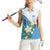 Guatemala White Monja Blanca Flower Women Sleeveless Polo Shirt with Blue Flag Theme and Floral Pattern Design - Wonder Print Shop