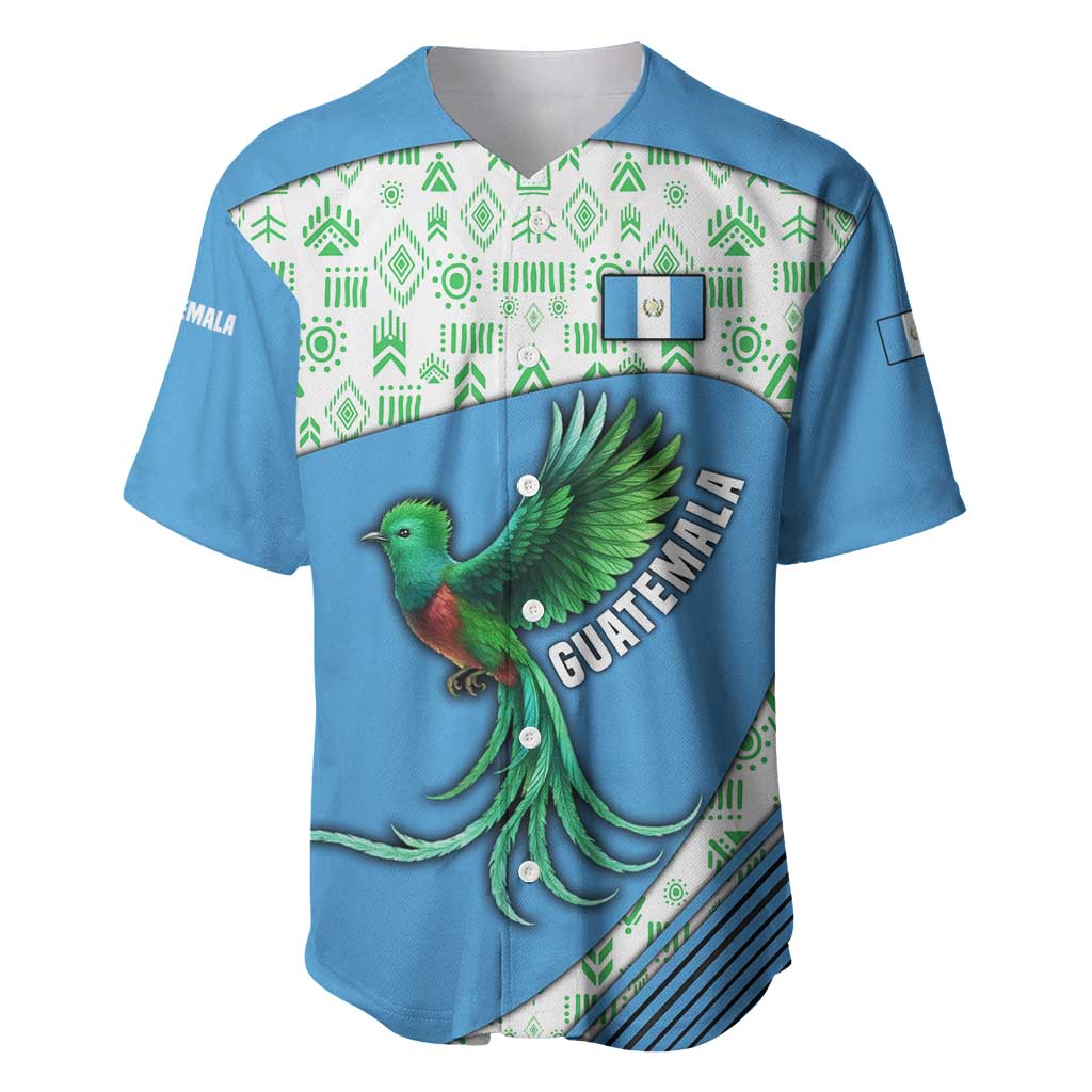Guatemala Quetzal Bird Baseball Jersey with Tribal Motif and Libre Como El Quetzal Design - Wonder Print Shop