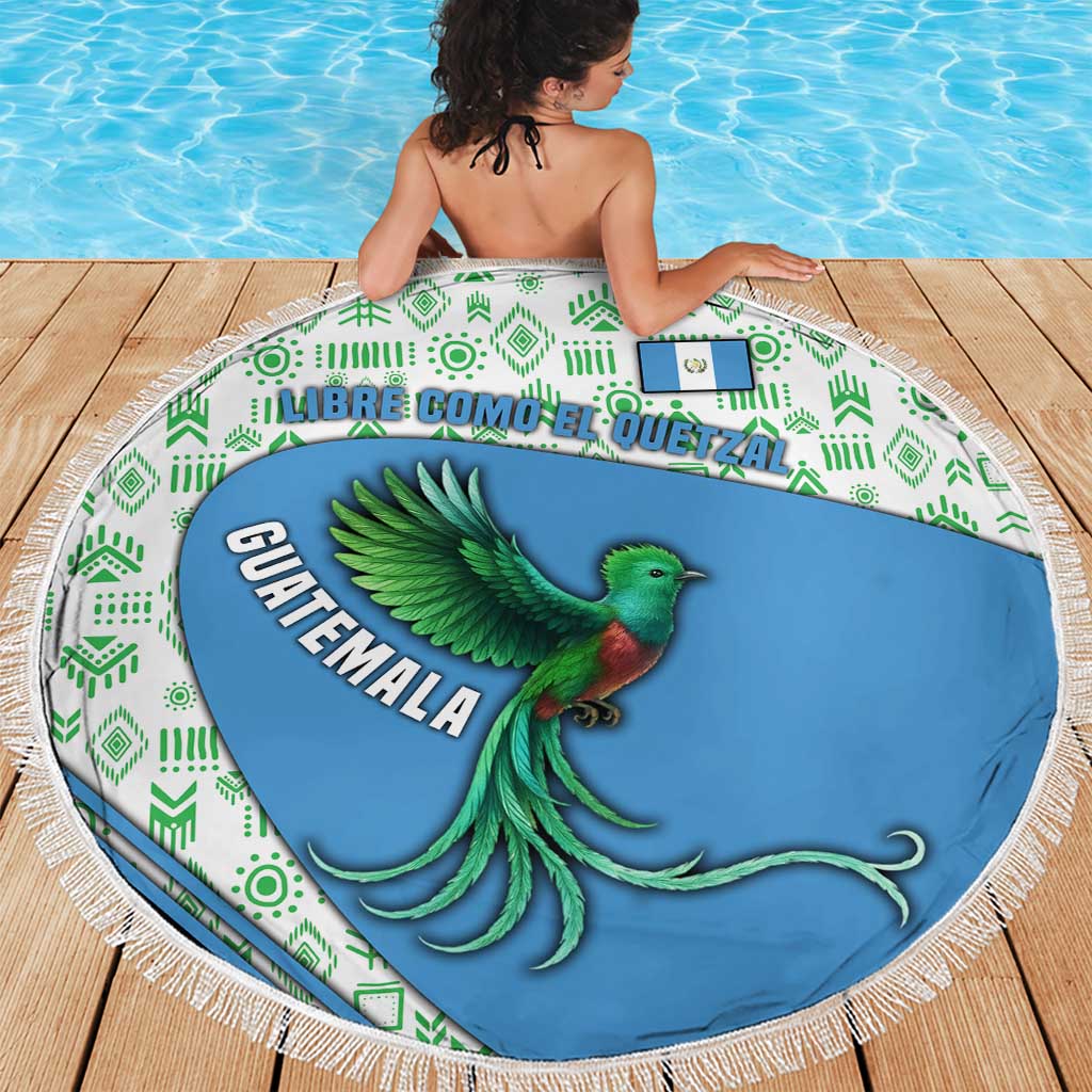 Guatemala Quetzal Bird Beach Blanket with Tribal Motif and Libre Como El Quetzal Design - Wonder Print Shop