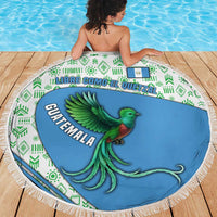 Guatemala Quetzal Bird Beach Blanket with Tribal Motif and Libre Como El Quetzal Design - Wonder Print Shop