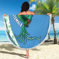 Guatemala Quetzal Bird Beach Blanket with Tribal Motif and Libre Como El Quetzal Design - Wonder Print Shop