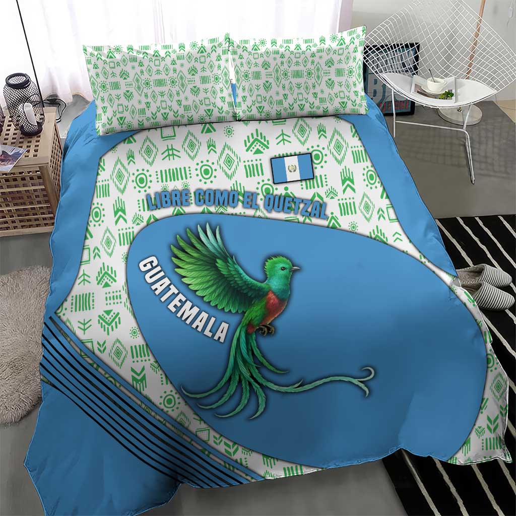 Guatemala Quetzal Bird Bedding Set with Tribal Motif and Libre Como El Quetzal Design - Wonder Print Shop