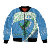 Guatemala Quetzal Bird Bomber Jacket with Tribal Motif and Libre Como El Quetzal Design - Wonder Print Shop