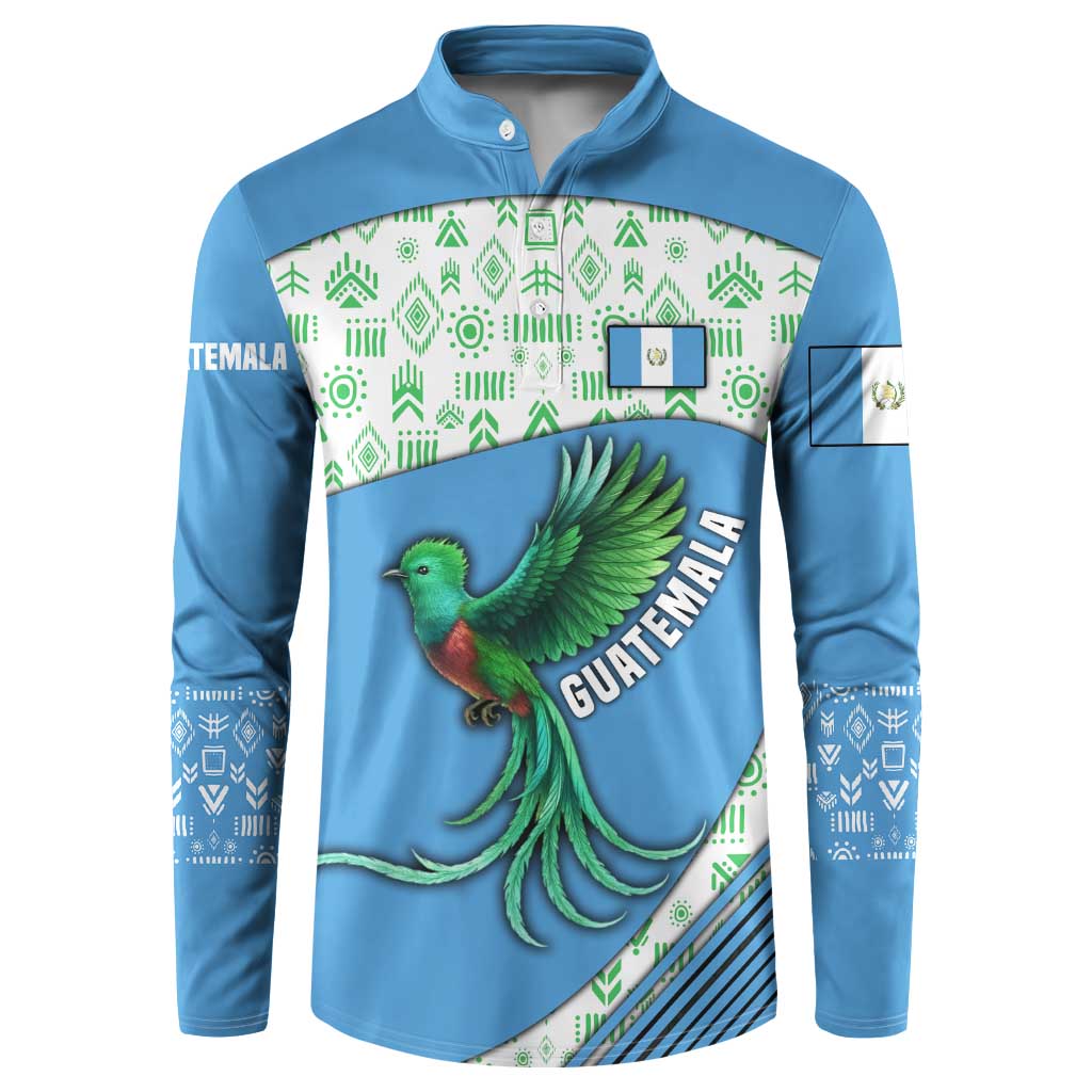 Guatemala Quetzal Bird Button Sweatshirt with Tribal Motif and Libre Como El Quetzal Design - Wonder Print Shop