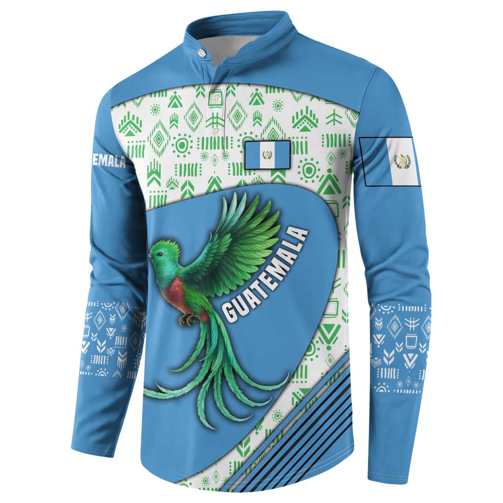 Guatemala Quetzal Bird Button Sweatshirt with Tribal Motif and Libre Como El Quetzal Design - Wonder Print Shop