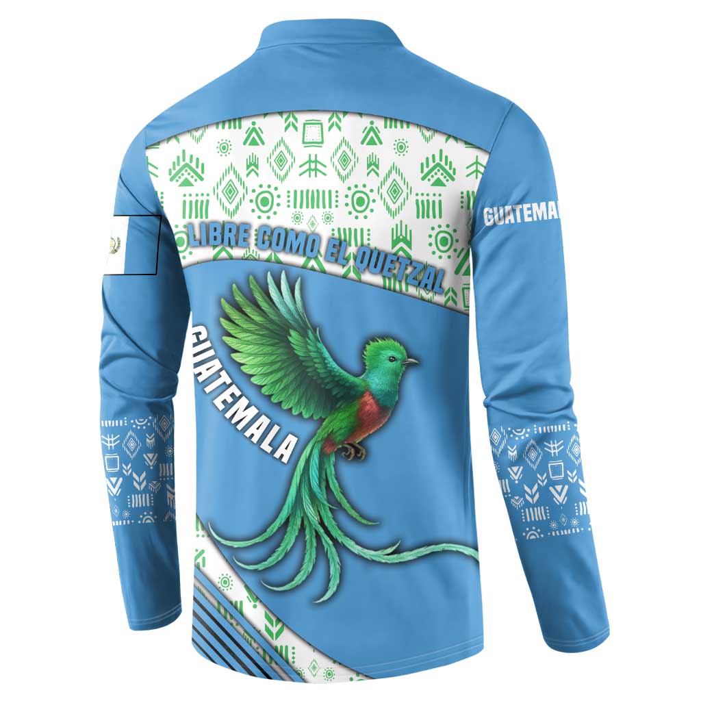 Guatemala Quetzal Bird Button Sweatshirt with Tribal Motif and Libre Como El Quetzal Design - Wonder Print Shop