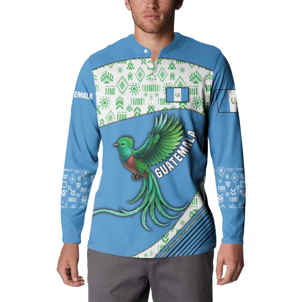 Guatemala Quetzal Bird Button Sweatshirt with Tribal Motif and Libre Como El Quetzal Design - Wonder Print Shop