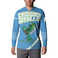 Guatemala Quetzal Bird Button Sweatshirt with Tribal Motif and Libre Como El Quetzal Design - Wonder Print Shop