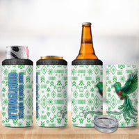 Guatemala Quetzal Bird 4 in 1 Can Cooler Tumbler with Tribal Motif and Libre Como El Quetzal Design - Wonder Print Shop