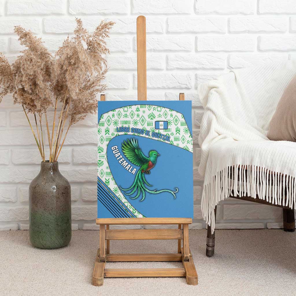 Guatemala Quetzal Bird Canvas Wall Art with Tribal Motif and Libre Como El Quetzal Design - Wonder Print Shop