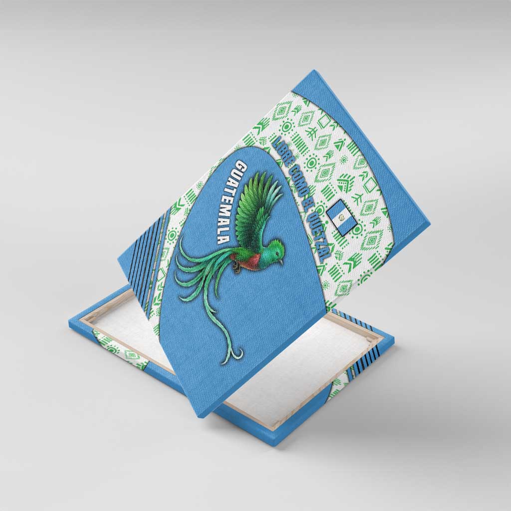 Guatemala Quetzal Bird Canvas Wall Art with Tribal Motif and Libre Como El Quetzal Design - Wonder Print Shop