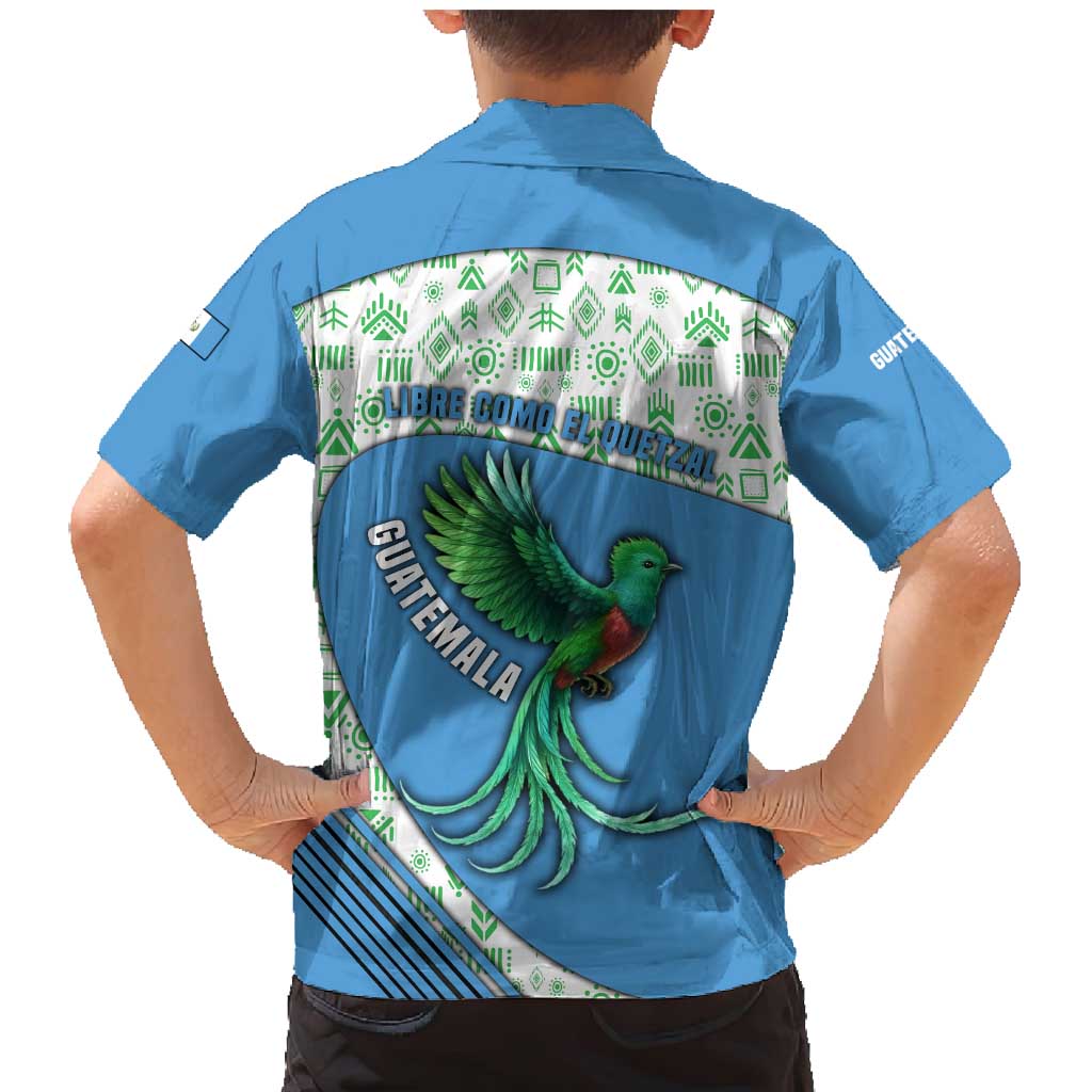 Guatemala Quetzal Bird Family Matching Mermaid Dress and Hawaiian Shirt with Tribal Motif and Libre Como El Quetzal Design - Wonder Print Shop