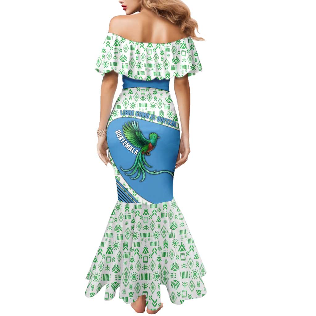 Guatemala Quetzal Bird Family Matching Mermaid Dress and Hawaiian Shirt with Tribal Motif and Libre Como El Quetzal Design - Wonder Print Shop