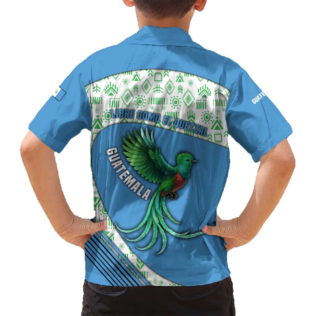 Guatemala Quetzal Bird Family Matching Tank Maxi Dress and Hawaiian Shirt with Tribal Motif and Libre Como El Quetzal Design - Wonder Print Shop